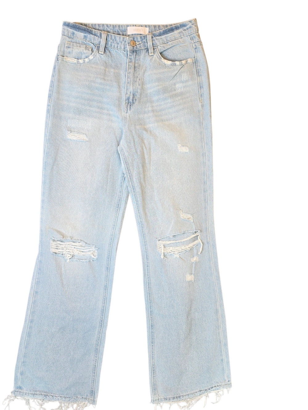 Vervet Jeans Womans 28 Light Blue Denim Straight Leg Distressed Grunge Y2K